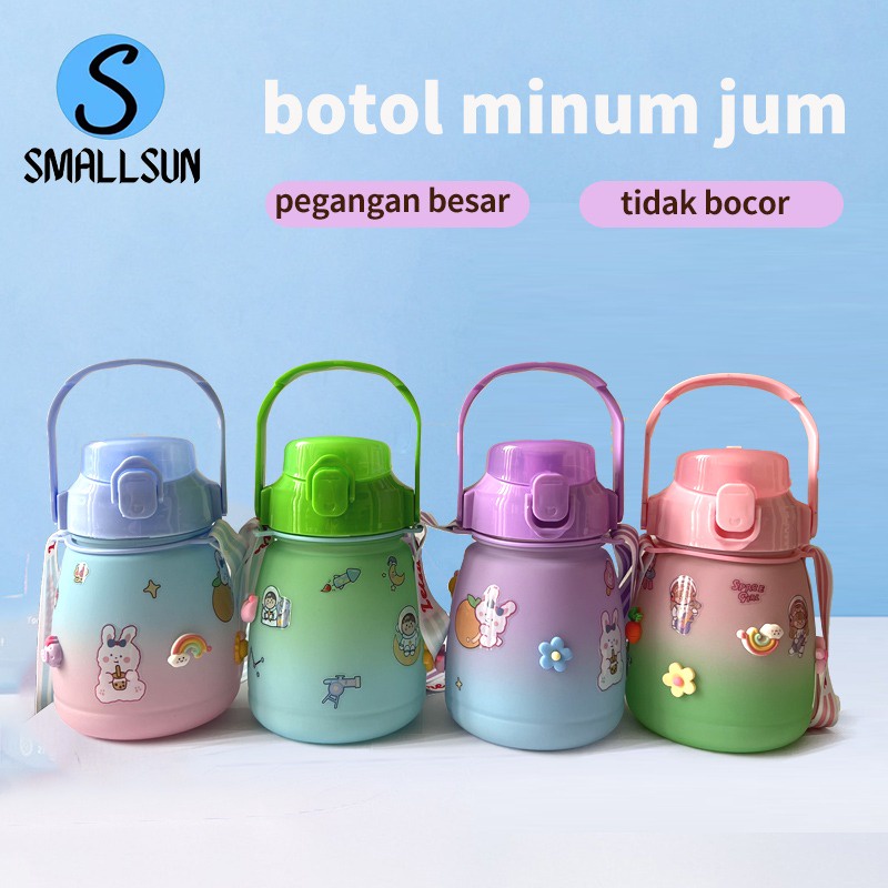 Botol Minum VIRAL GEMOY 1,3 Liter  FREE STIKER 2D Gradiasi / rainbow kekinian Pastel Motivasi Anak Sekolah Olahraga