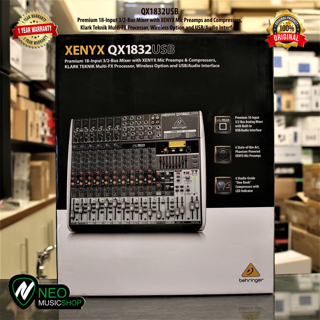 Behringer QX1832USB 18-Input 3/2 BUS Mixer and USB/Audio Interface