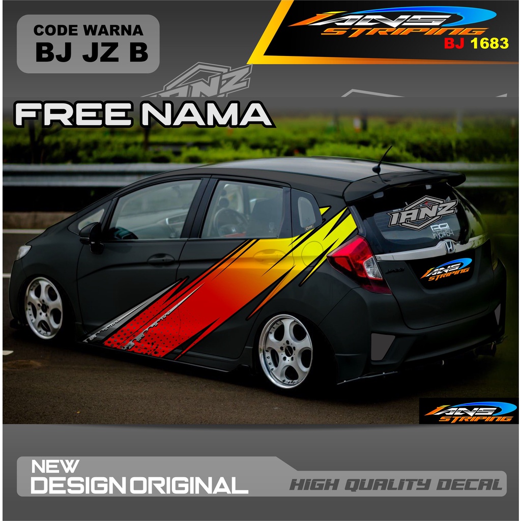 DECAL STIKER MOBIL BRIO TERBARU  / DECAL STICKER MOBIL / STIKER MOBIL / STIKER MOBIL BRIO, HONDA JAZZ, AGYA, AYLA