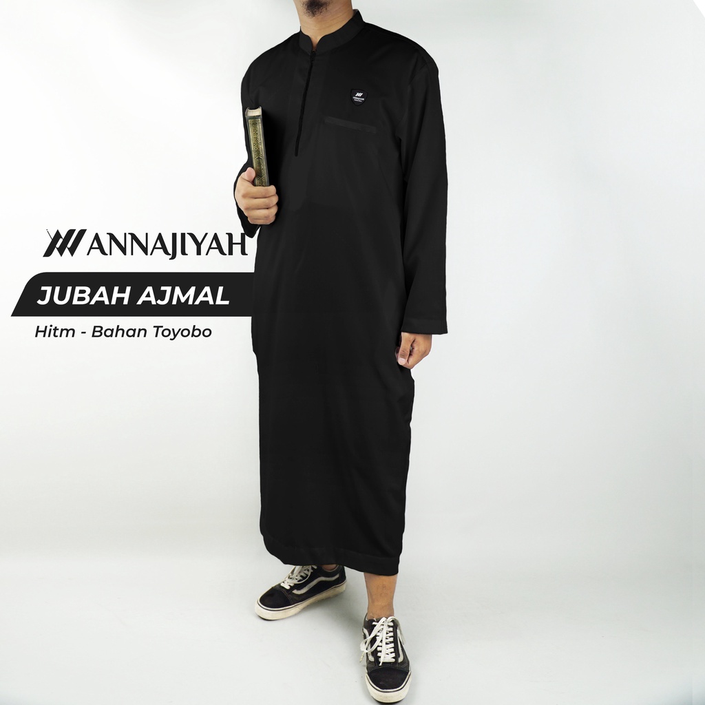 Jubah Gamis Pria Dewasa &amp; Remaja Ajmal Polos ANNAJIYAH Bahan Original Toyobo Premium