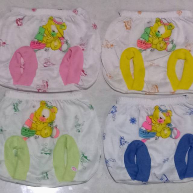 12pc Celana kacamata putih celana pop celana motif putih bahan TC new born