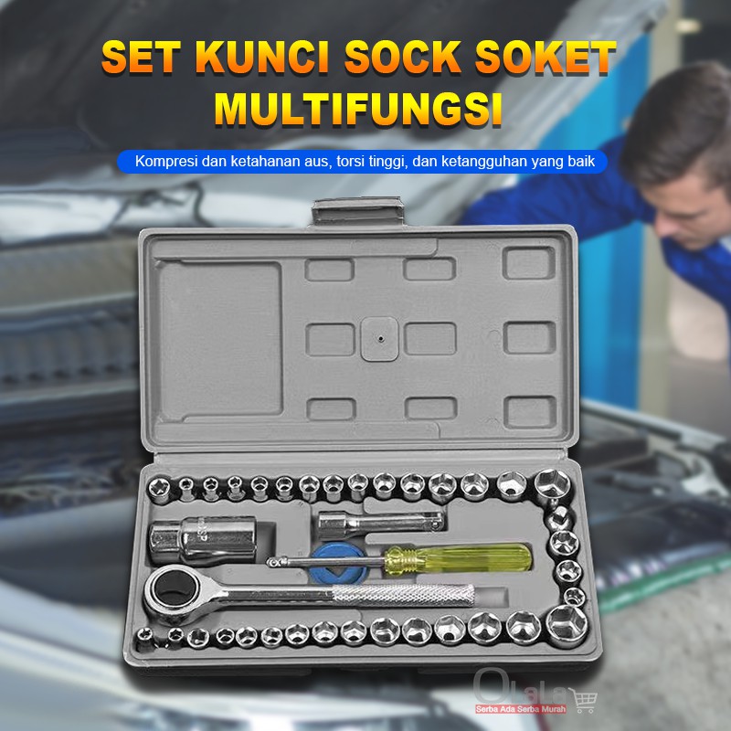 USA KUNCI SOCK SOKET SET 40 IN 1 KUNCI SOKET PAS - KUNCI PAS - JL-1040