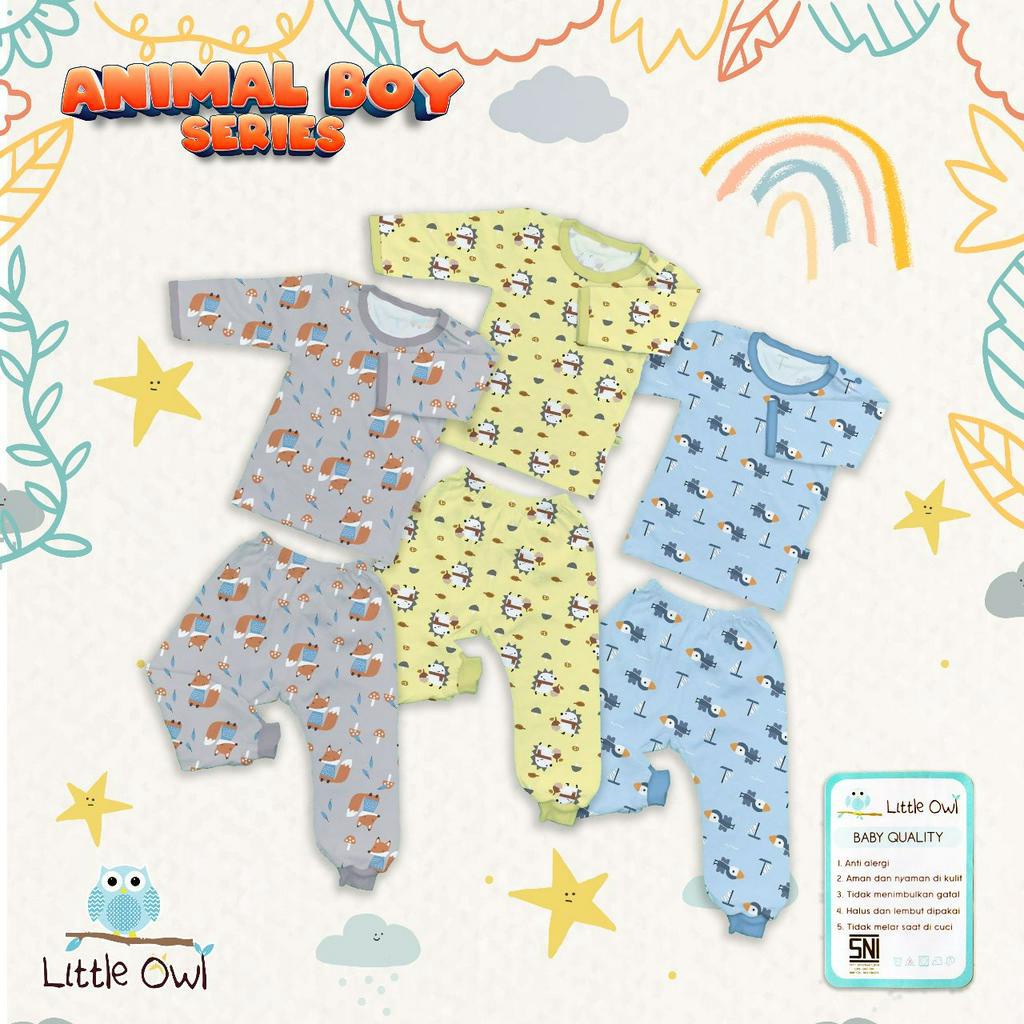 Little Owl 3 Setelan Panjang Oblong SML (3-18 Bulan) Baju Pendek Celana Pendek Baju Panjang Celana Panjang Baju Bayi Newborn Arevyonlineshop Pakaian Bayi Setelan Bayi Laki Laki Bayi Perempuan Set Baju Bayi Perempuan