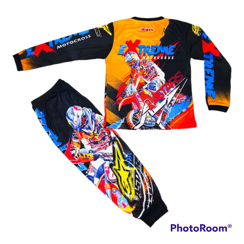 SETELAN BAJU MOTOR CROSS ANAK