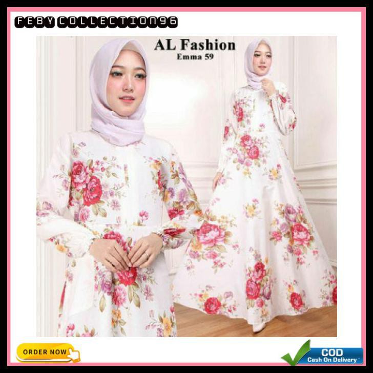 Gamis Maxi Emma Gamis Syari Muslim Wanita Long Dress Original Jumbo - Emma 59 Merah