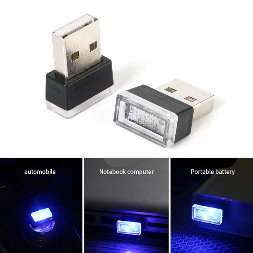 Ultra Blue USB Plug-In Miniature LED Car Interior Ambient