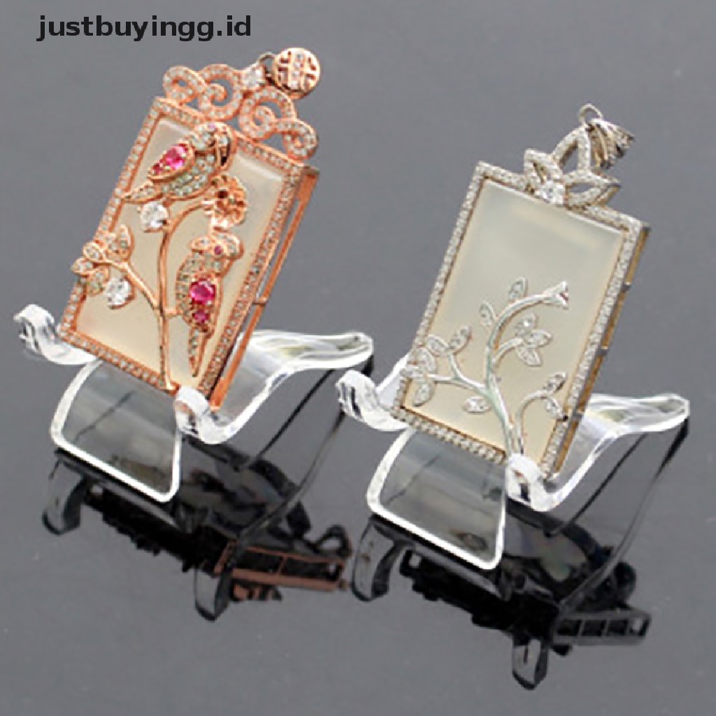 (Justbuyingg.Id) 2pcs / Set Stand Holder Batu Kristal Mineral Bahan Akrilik Untuk Display