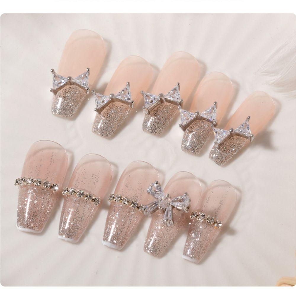 Mxbeauty 3D Nail Art Dekorasi Perak Perhiasan Mewah Hiasan Kuku Flash Alloy Kristal Nail Art Berlian Imitasi