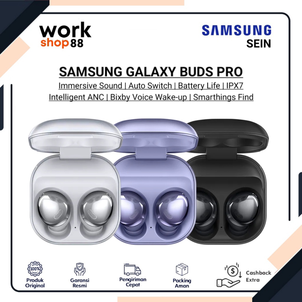 Terbaru Samsung Galaxy Buds2 Pro - New Original Garansi Resmi Nasional SEIN - IPX7 | Intelligent ANC