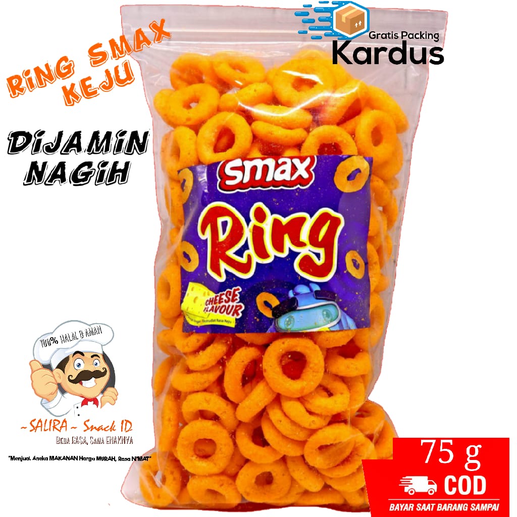 

RING SMAX KEJU 75g / Ring smax XTRA PEDAS / camilan termurah makanan ringan jajanan murah cemilan sehat snack kiloan