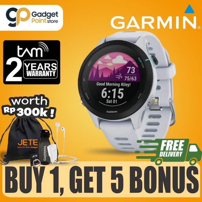 Garmin Forerunner 255s Music Whitestone FR255s - Garansi TAM 2Th