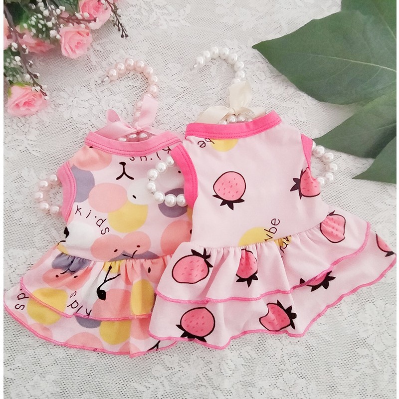 ★〓YUFeiPet〓★ Dog Summer Clothes Princess Dress Miniskirt Lovely Korean Printing Thin Section of Small and Medium Dog Cat Clothing