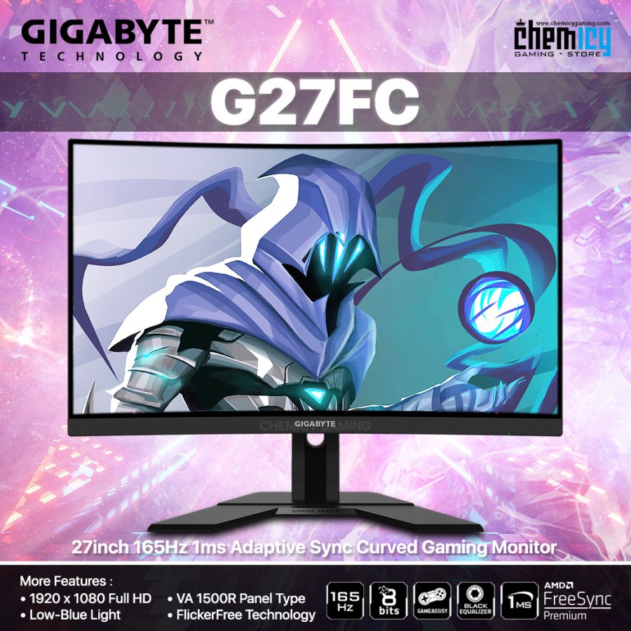 Gigabyte G27FC 27inch 165Hz 1ms Adaptive Sync Curved Gaming Monitor