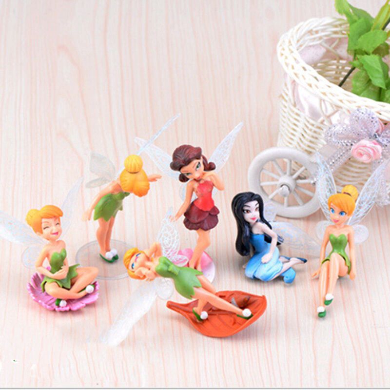 6pcs Flower Fairy Pixie Fly Wing Family Miniature Dollhouse Garden_Decor