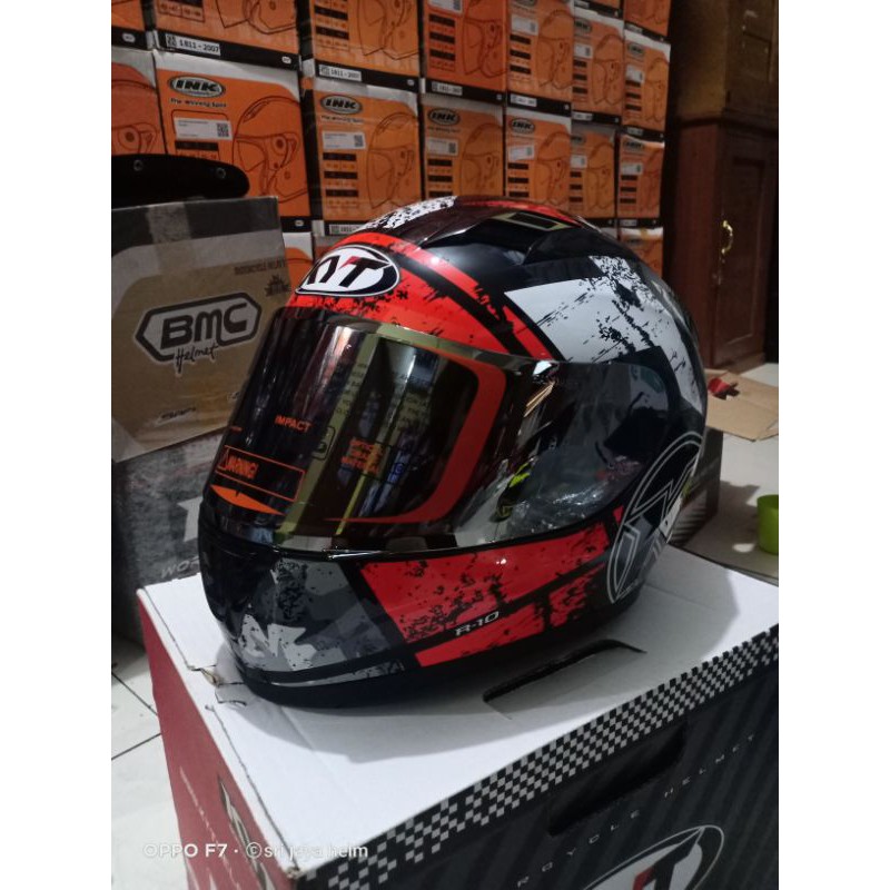 HELM KYT R10 SERI#3 BLAK/RED//HELM FULLFACE PAKET GANTENG