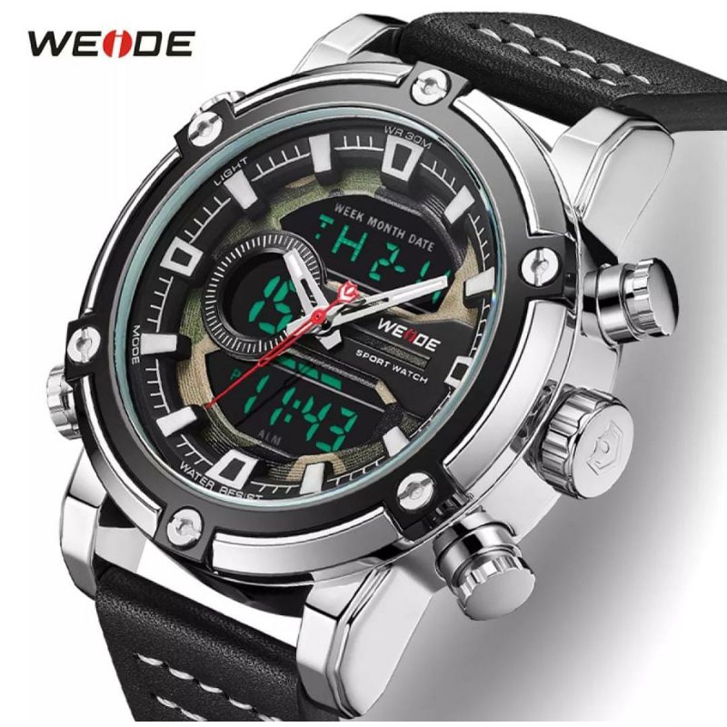 Jam Tangan Weide 2023 Jam Tangan Kulit Tahan Air Chronograph