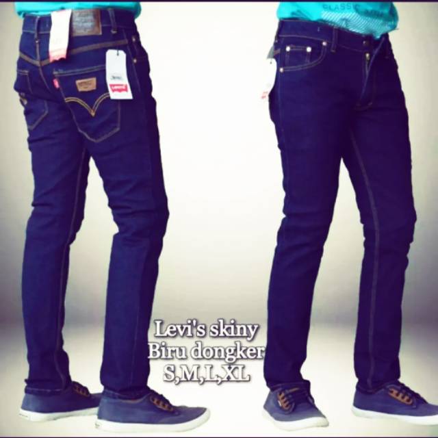 Celana jeans biru dongker/levis slimfit/skinny jeans/levis pensil/NAVY BLUE/HITAM GARMREN