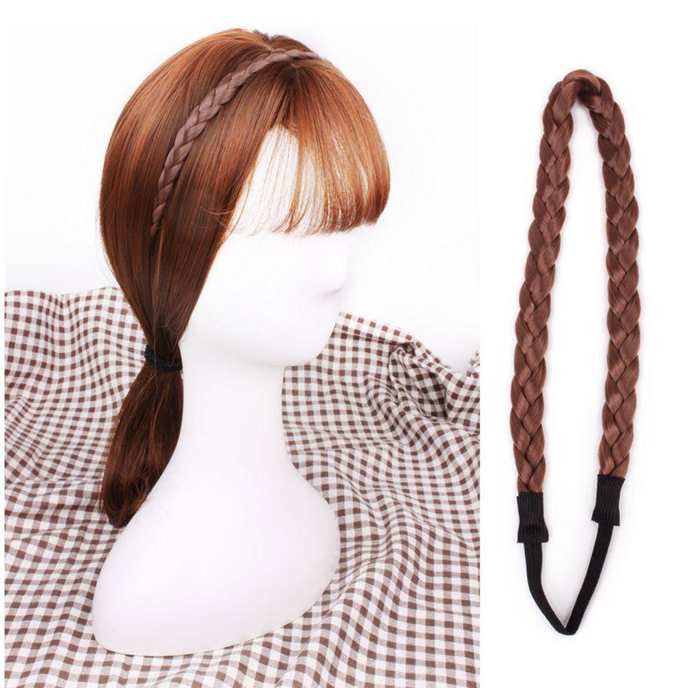 Nickolas1 Karet Rambut Gadis Vintage Wanita Aksesoris Rambut Head hoop Elastis Memutar Wig Headband