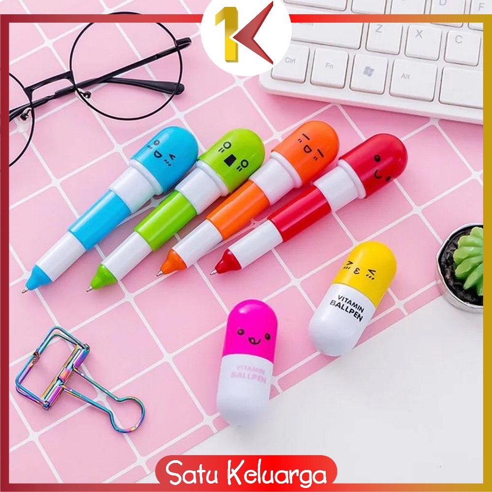 

SK-A4 Pulpen Emoticon Vitamin / Pen Unik / Pena Kapsul / Pulpen Stationary Souvenir Pernikahan