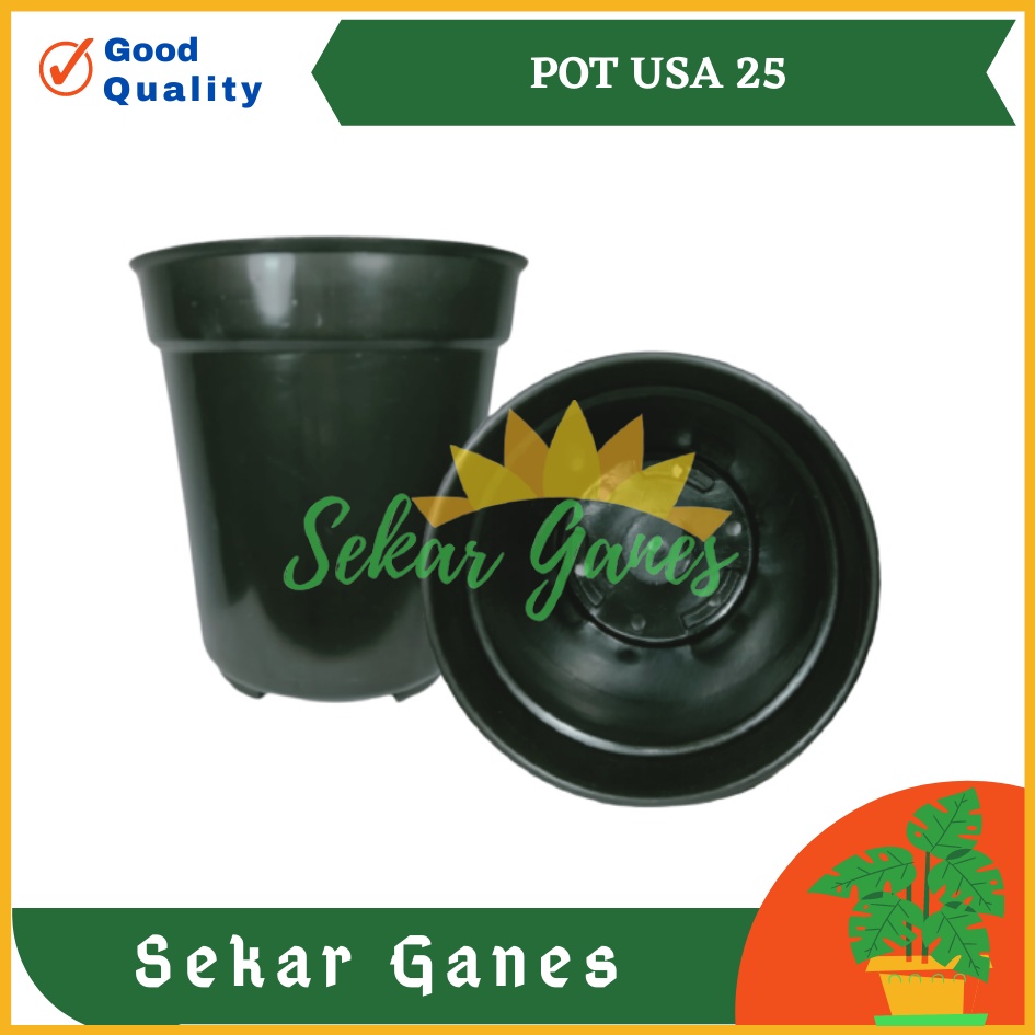 POT USA EIFFEL 25 HITAM - Pot bunga tinggi hitam bukan pot tawon pirus pot bukan pot busa lumut batu