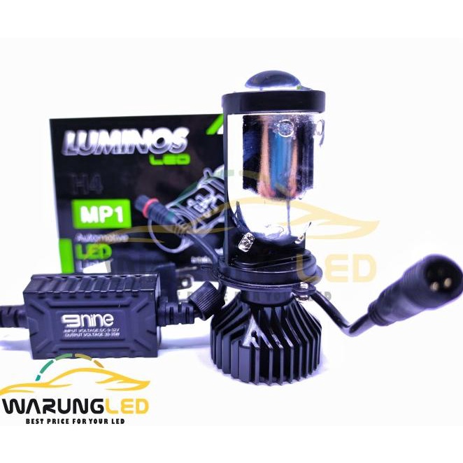 LAMPU LED H4 MINI PROJECTOR MP1 9NINE LUMINOS ORIGINAL SUPER TERANG MO