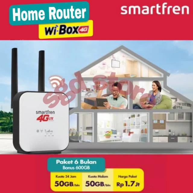 Wi-Box 4G Home Router Smartfren Paket 6Bulan