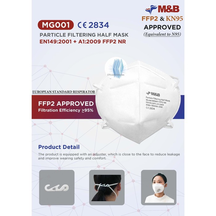 M&B MASKER dgn FFP2 & KN95 SERTIFIKAT, EQUIVALENT N95, masker export