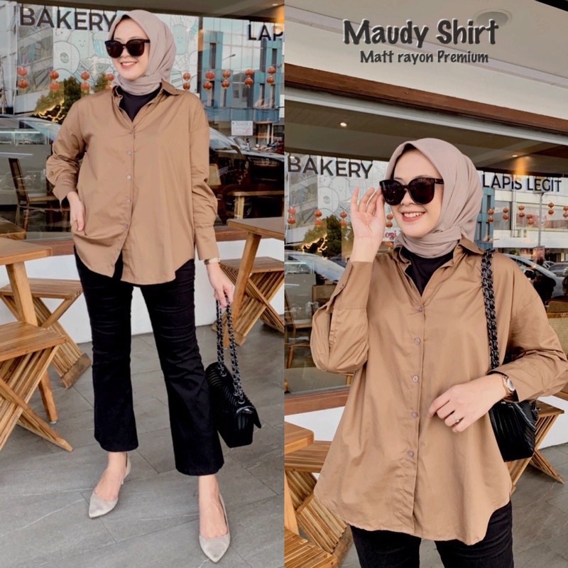 MAUDY SHIRT // KEMEJA RAYON POLOS