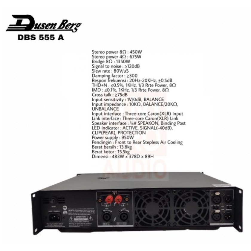 Professional Power Amplifier DusenBerg DBS 555A