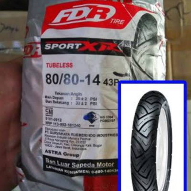 Ban 80/80-14 Sport Evo FDR TUBELESS