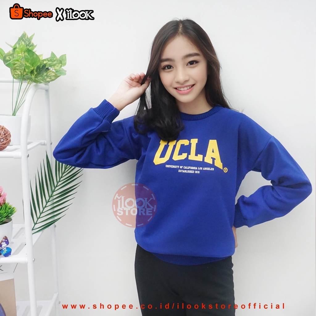 ilook | Sweater Oblong Ucla Crewneck | Sweater Ucla | Sweater Bahan Fleece