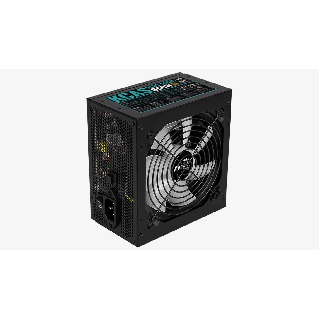 Aerocool KCAS 650W ARGB Fan - 650Watt 80+ Plus Gold Flat Power Supply TOP