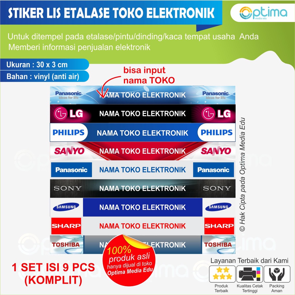 STIKER LIS ETALASE TOKO ELEKTRONIK