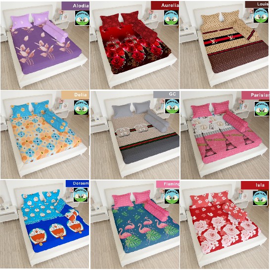 LADY ROSE SPREI Ukuran 180x200&160x200 Motif Aurelia Sandra Parisian Doraemon Anela Celine Doraemon 