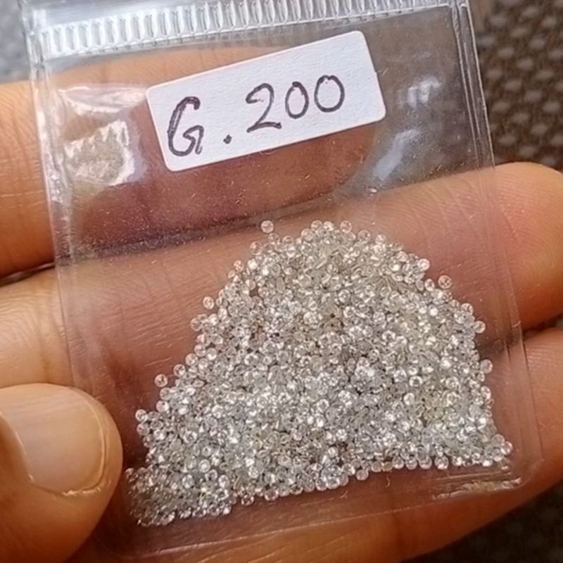 Natural Berlian Putih Eropa, berlian tabur, berlian kecil / mini ukuran gugur 200 (diameter est 1mm)