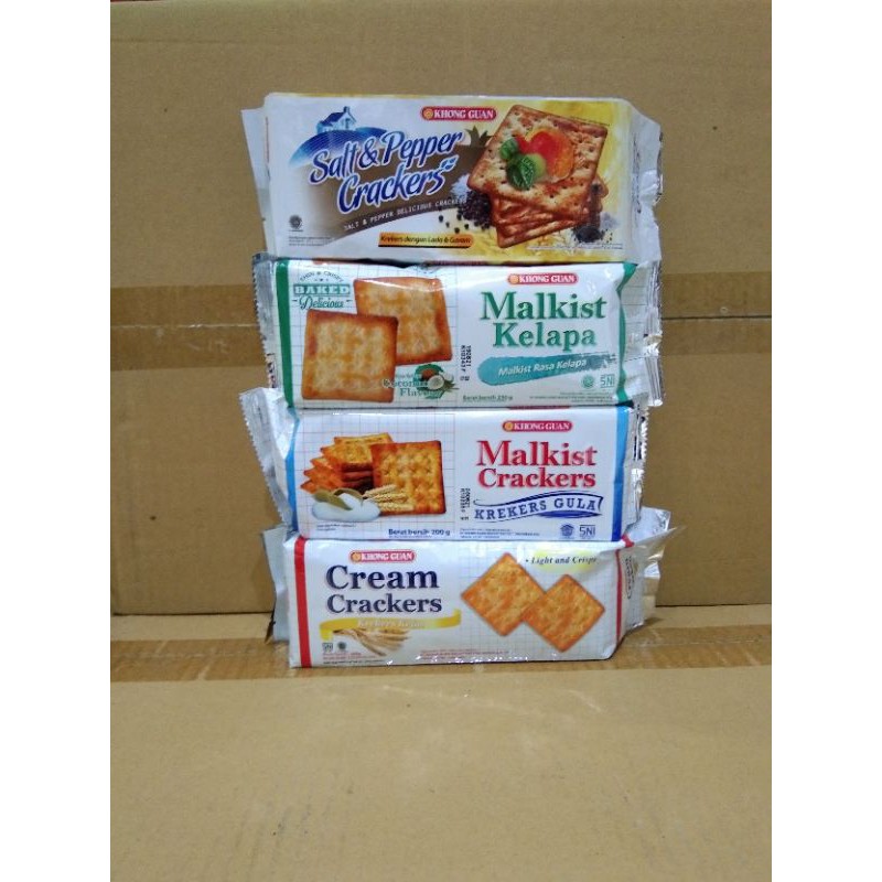 

KHONGGUAN CREAM CRACKERS& MALKIST BERVARIAN 215gram