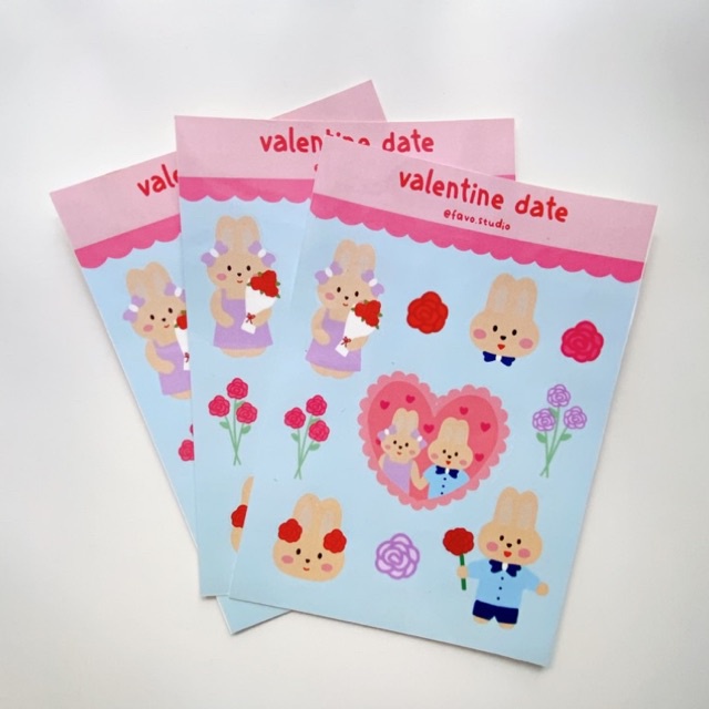 

Valentine Sticker Sheet | Valetine Date | Deco Bujo Sticker | Favo.studio