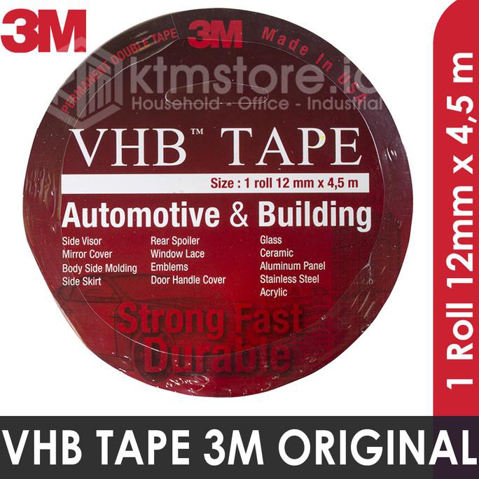 

Double Tape 3M Vhb 12 Mm X 4,5 M Original / Double Foam Tape Harga Promo