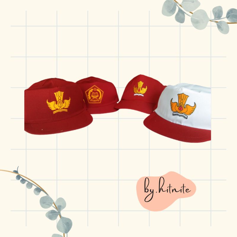 Topi SD/Topi MI/Topi Sekolah Sablon