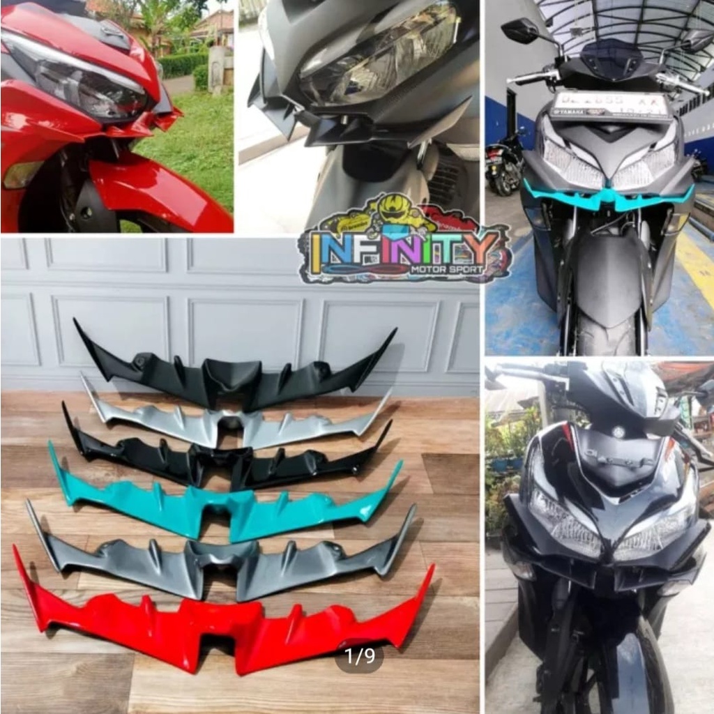 WINGLET H2 ALL NEW AEROX 155 2021 2022 ABS NON ABS BAHAN PLASTIK CONNECTED SINGLET NVX V2