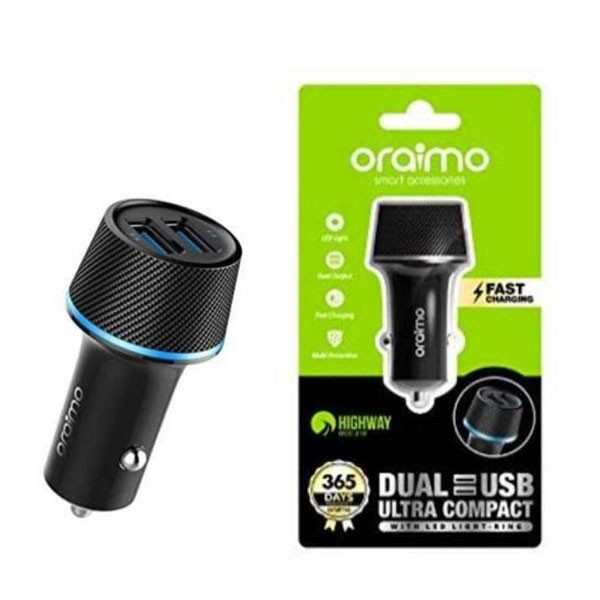 Oraimo Highway 2 Ports Quick Fast Car Charger OCC-21D