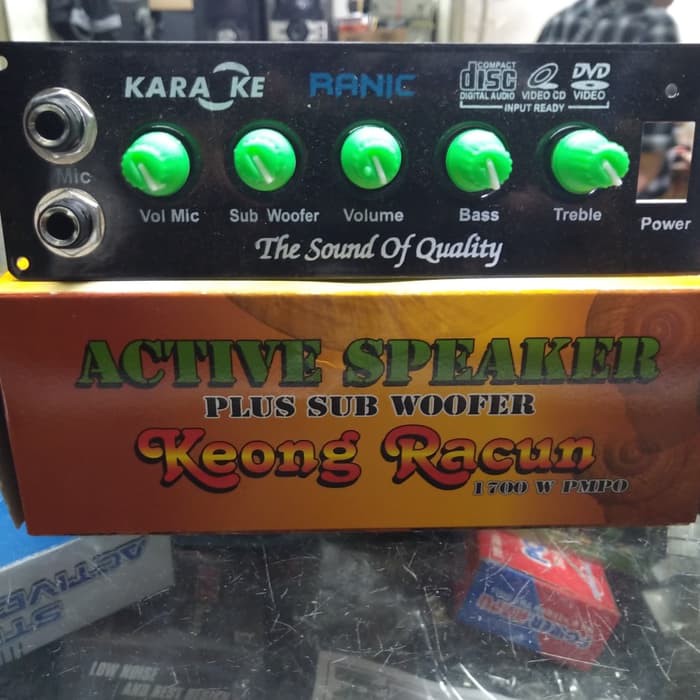 kit aktif speaker stereo plus subwoofer keong racun