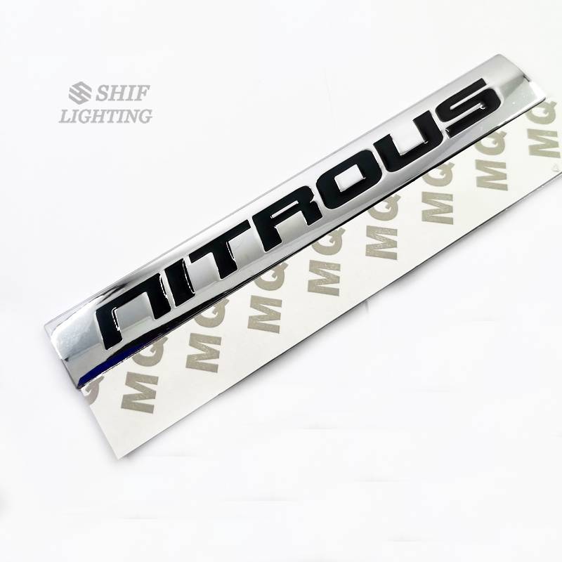 1pc Stiker Emblem Nitrous Bahan Metal Untuk Fender Samping Mobil Nitrous