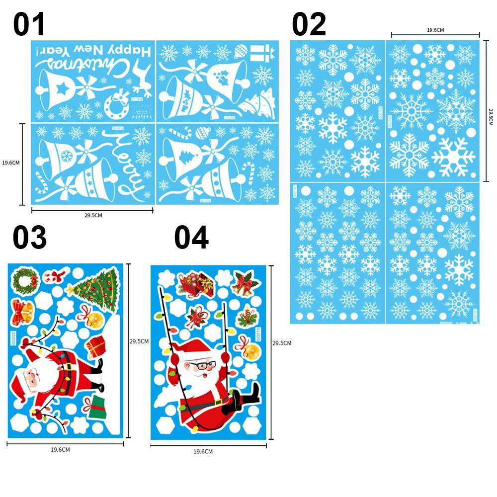 R-flower Merry Christmas Stiker Jendela Dapur Kantor Dekorasi Sticker Self Adhesive Santa Claus