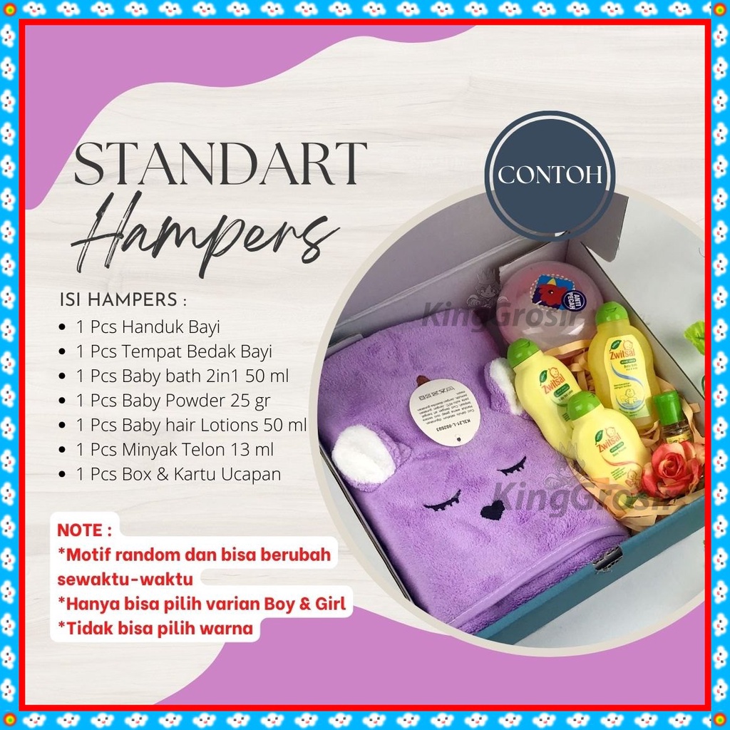 Standart Hampers Perlengkapan Mandi Paket Kado Bayi Newborn / Baby Gift Set
