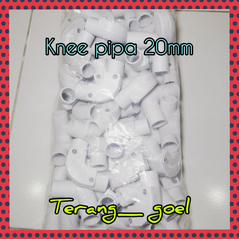 Elbow pipa 20mm putih / Knee conduit 20 mm / L- Bow 20 mm putih Index / KNEE POLOS