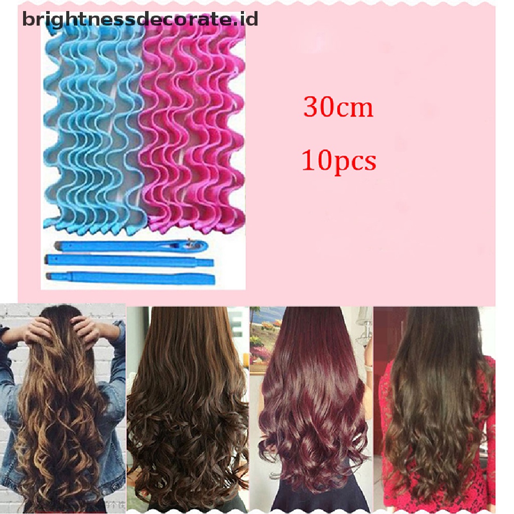 (Birth) 10pcs / Set Alat Keriting / Gelombang Air Ajaib 30cm Untuk Tata Rambut