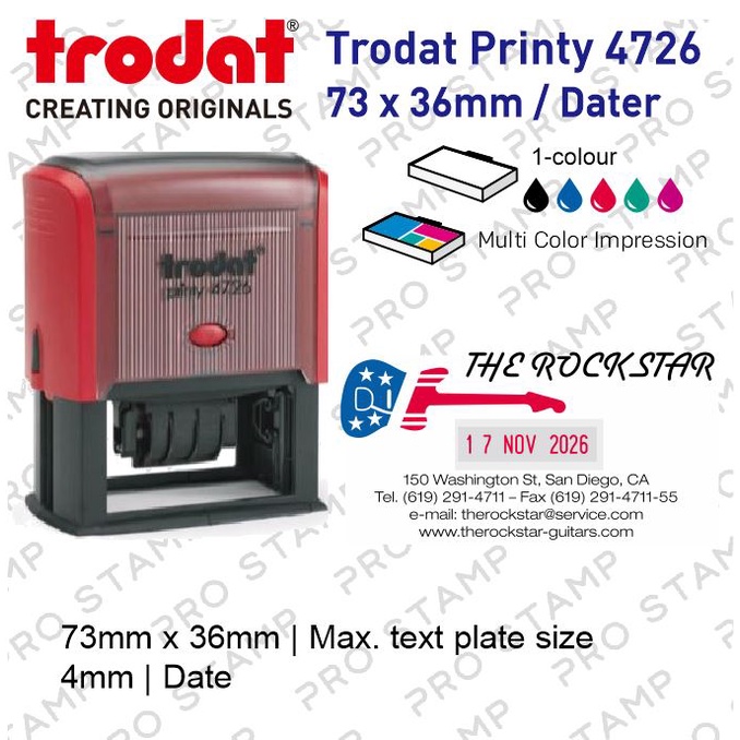 

Stempel Custom Text Otomatis Trodat 4726 Dater