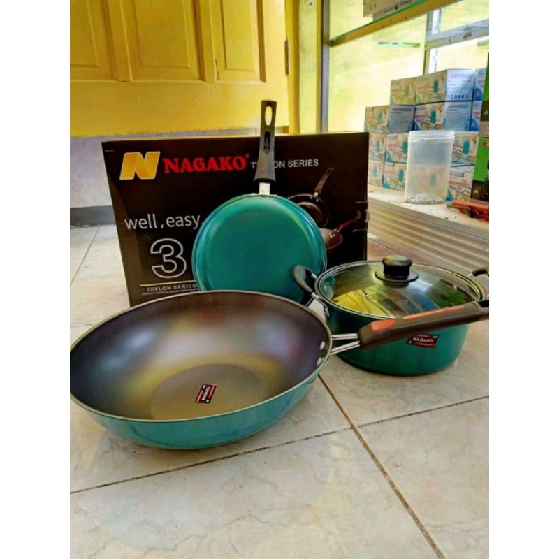 paket hemat 3 set teflon nagako