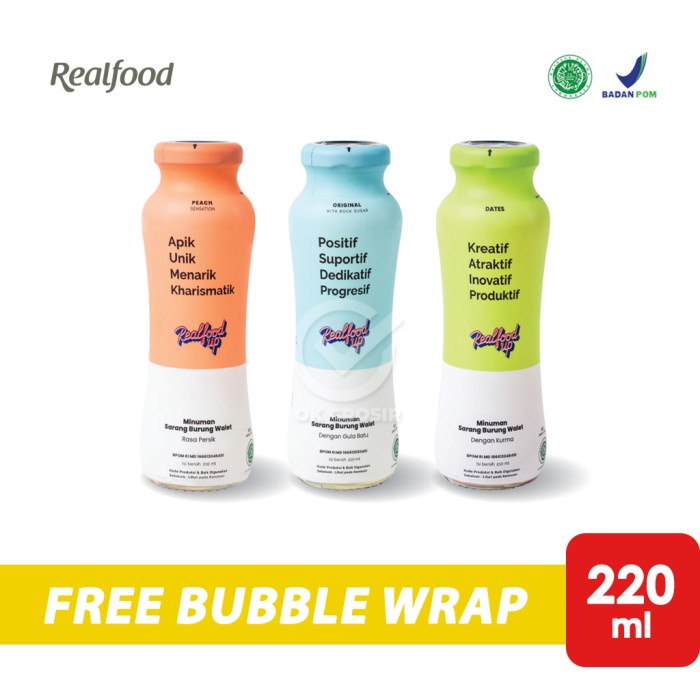 

Realfood Up Minuman Sarang Burung Walet dengan Gula Batu 220 ml - Peach/Persik (BERKUALITAS)